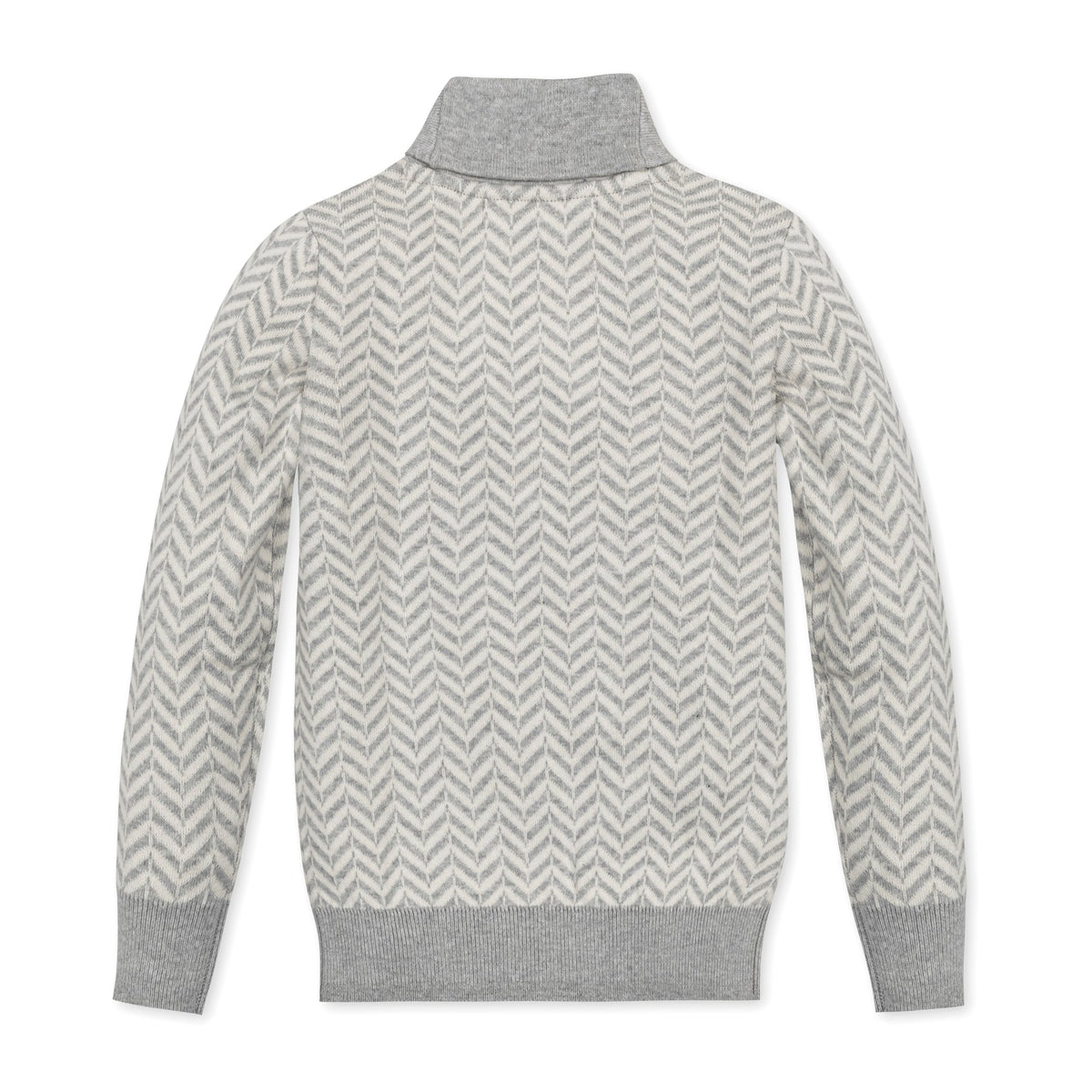 Organic Intarsia Shawl Collar Sweater