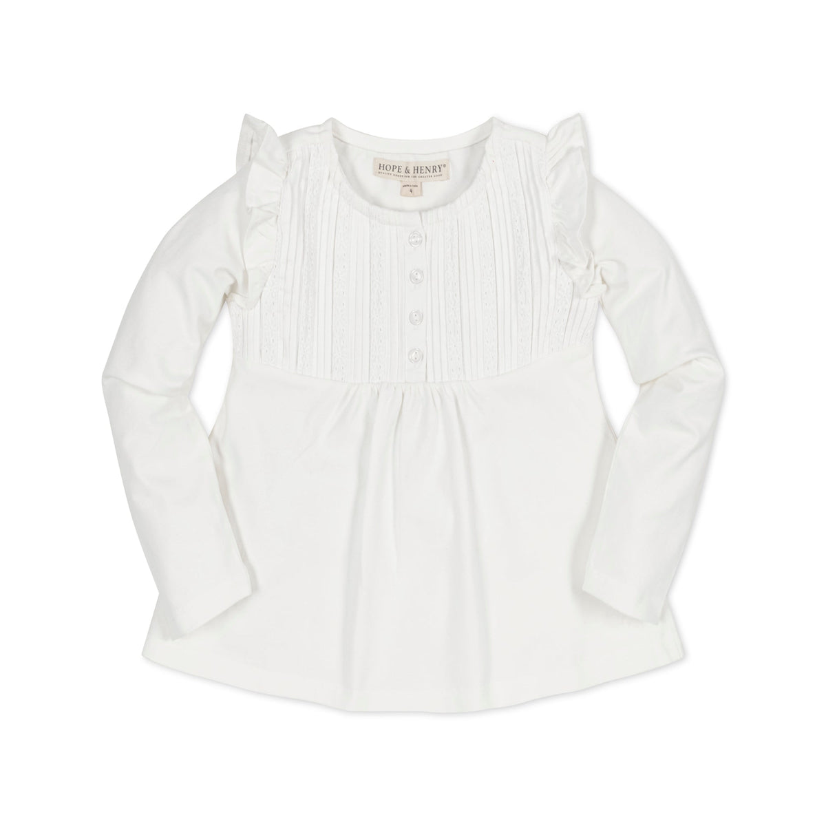Organic Pintuck Flutter Knit Top