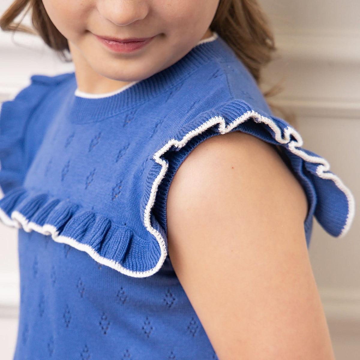 Ruffle Yoke Organic Sweater Dress