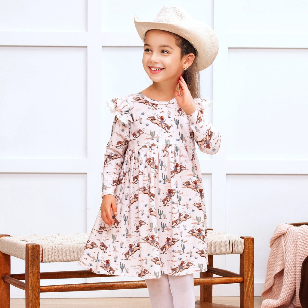 Prairie Princess Girl's Western Cowgirl Bamboo Dress - Shop Avnu