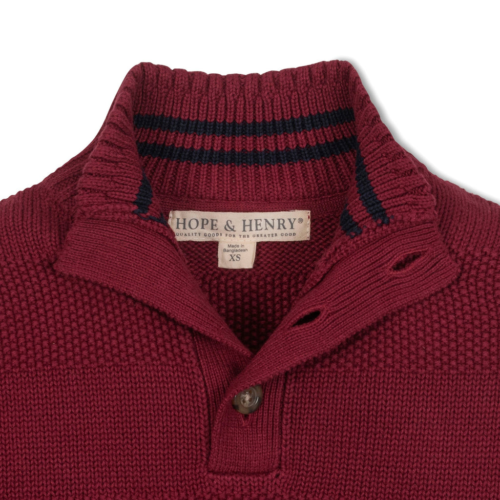 Organic Mock Neck Stripe Sweater
