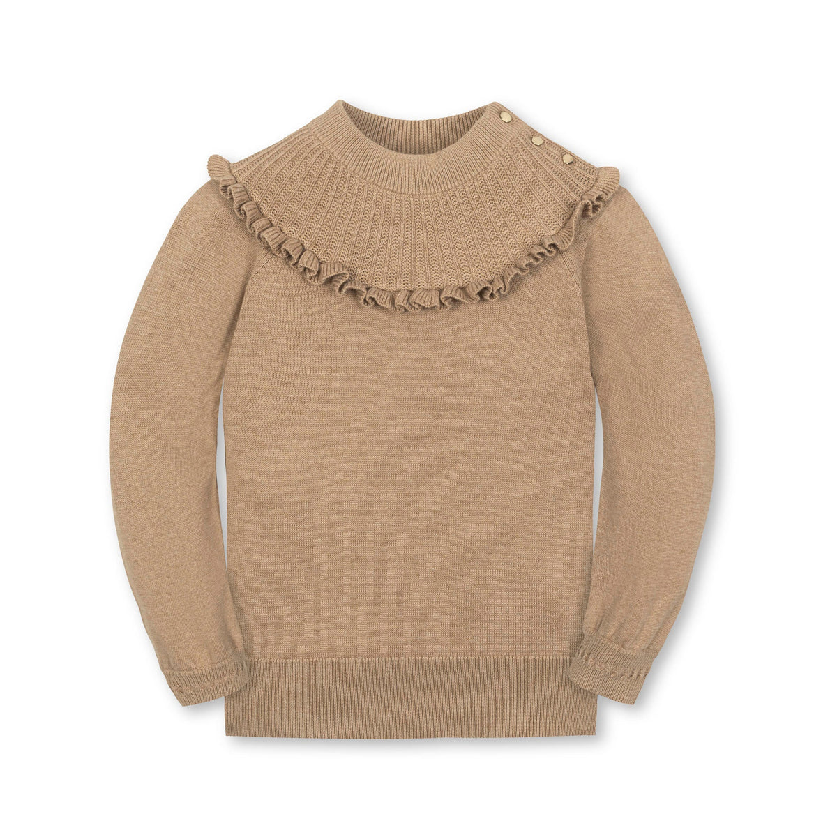 Organic Mock Neck Ruffle Sweater