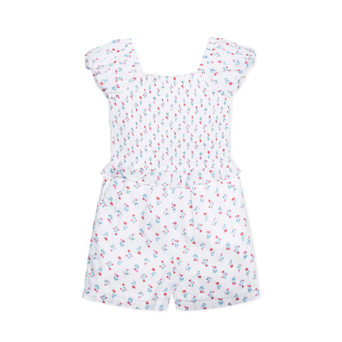 Organic Puff Sleeve Smocked Romper