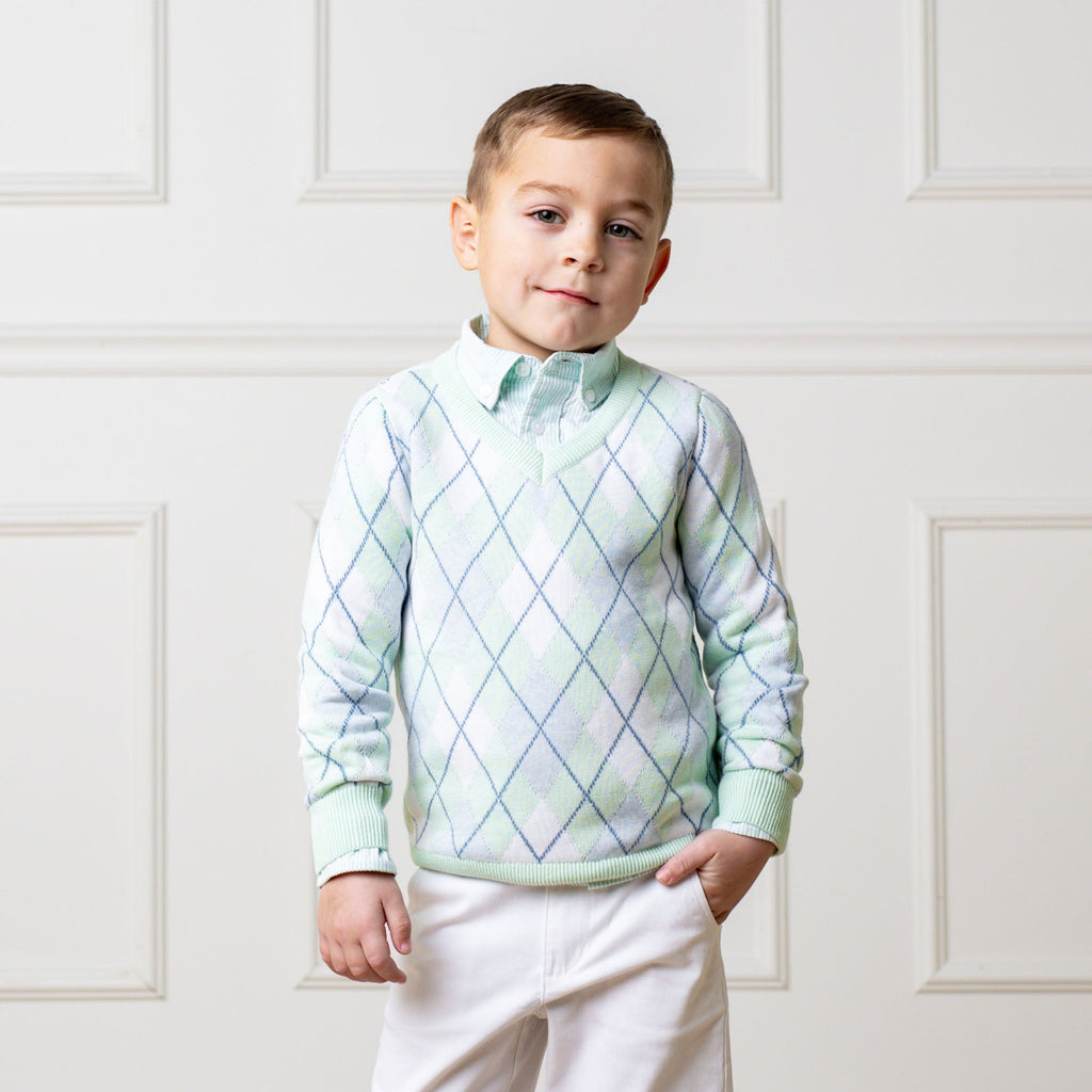 Organic Fine Gauge V-Neck Sweater