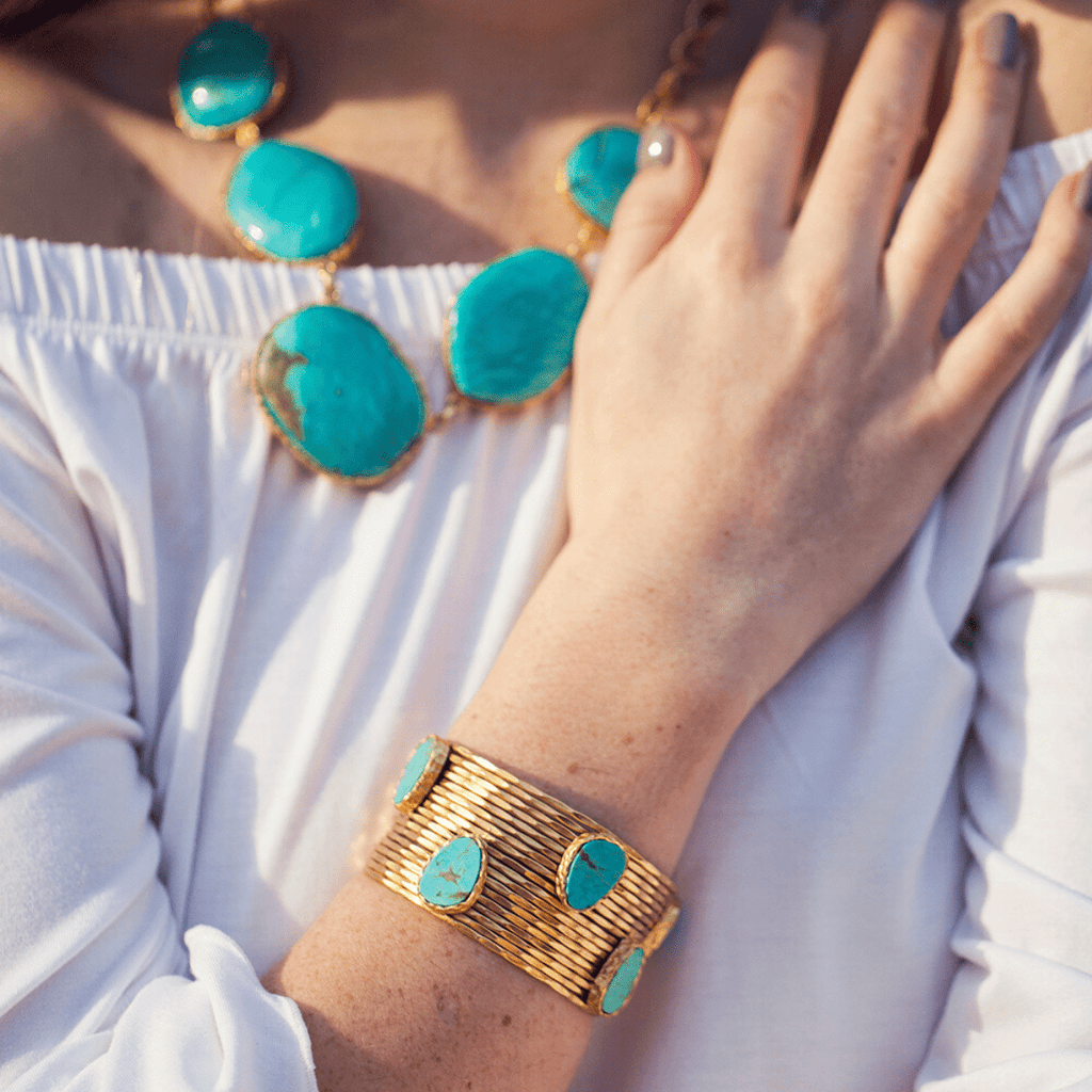 Wire Stackable Cuff - Turquoise - Shop Avnu