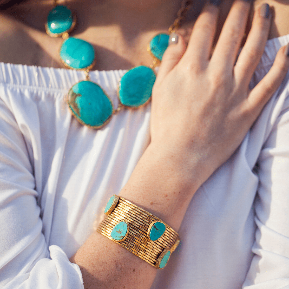 Wire Stackable Cuff - Turquoise - Shop Avnu