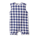 Picnic Plaid Soft Bamboo Sleeveless Baby Shortall Romper - Shop Avnu