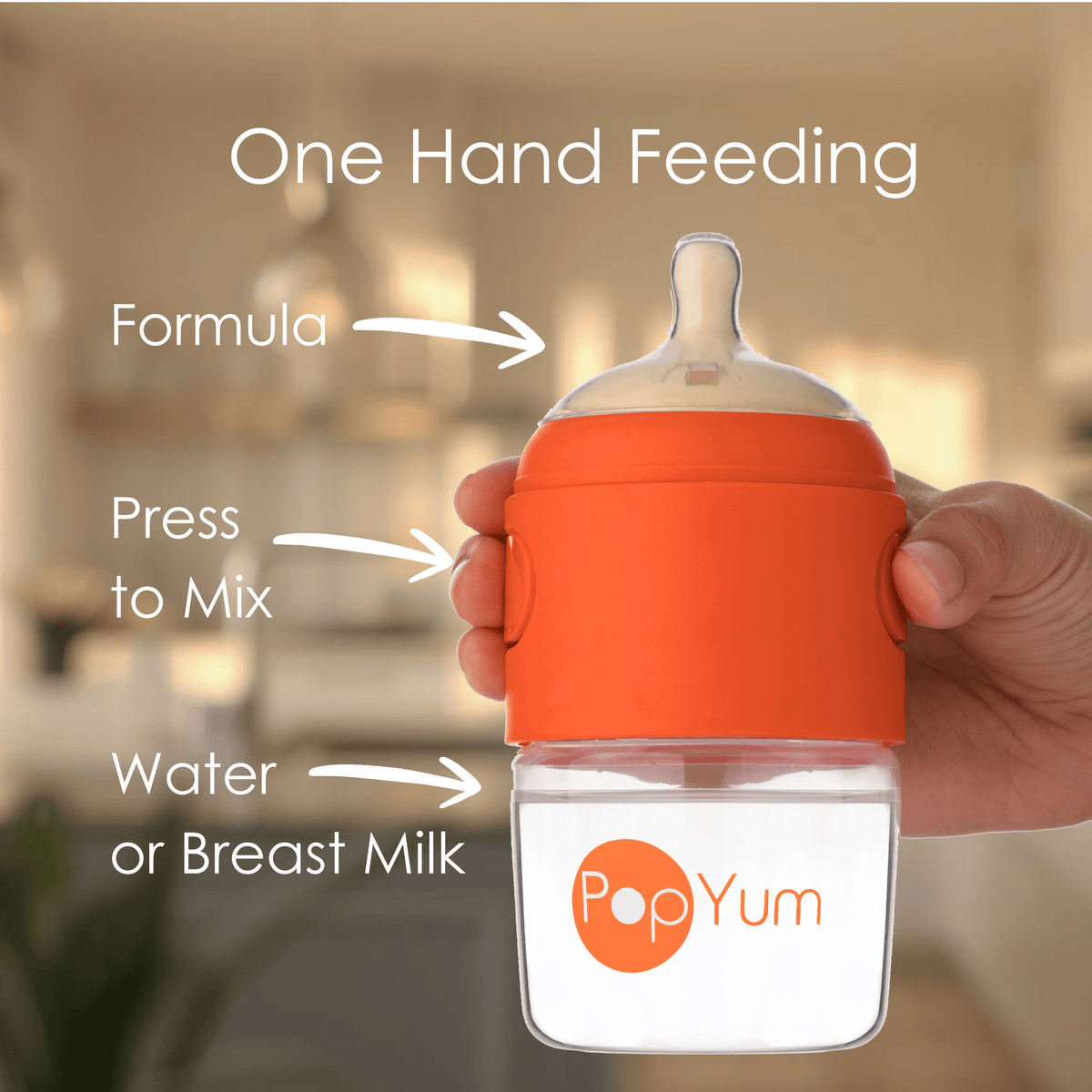 PopYum 5oz Anti - Colic Baby Bottle for Breast and Formula Feeding, 2 - Pack, Orange, 1 Slow Flow Nipples - Shop Avnu