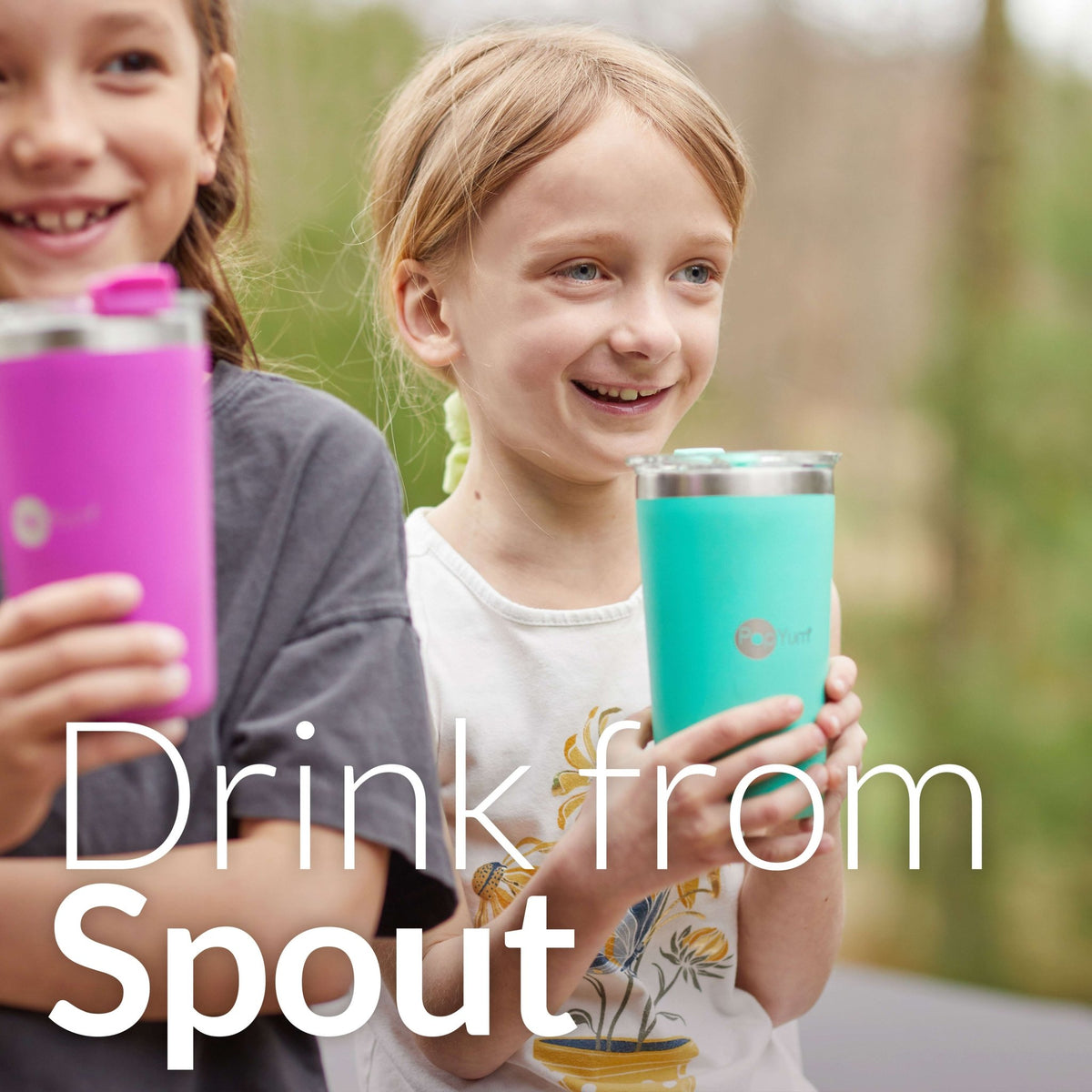 PopYum 13oz Insulated Stainless Steel Kids’ Cups with Lid and Straw, 2 - Pack, Purple & Pink, stackable, sippy, baby, child, toddler, tumbler - Shop Avnu