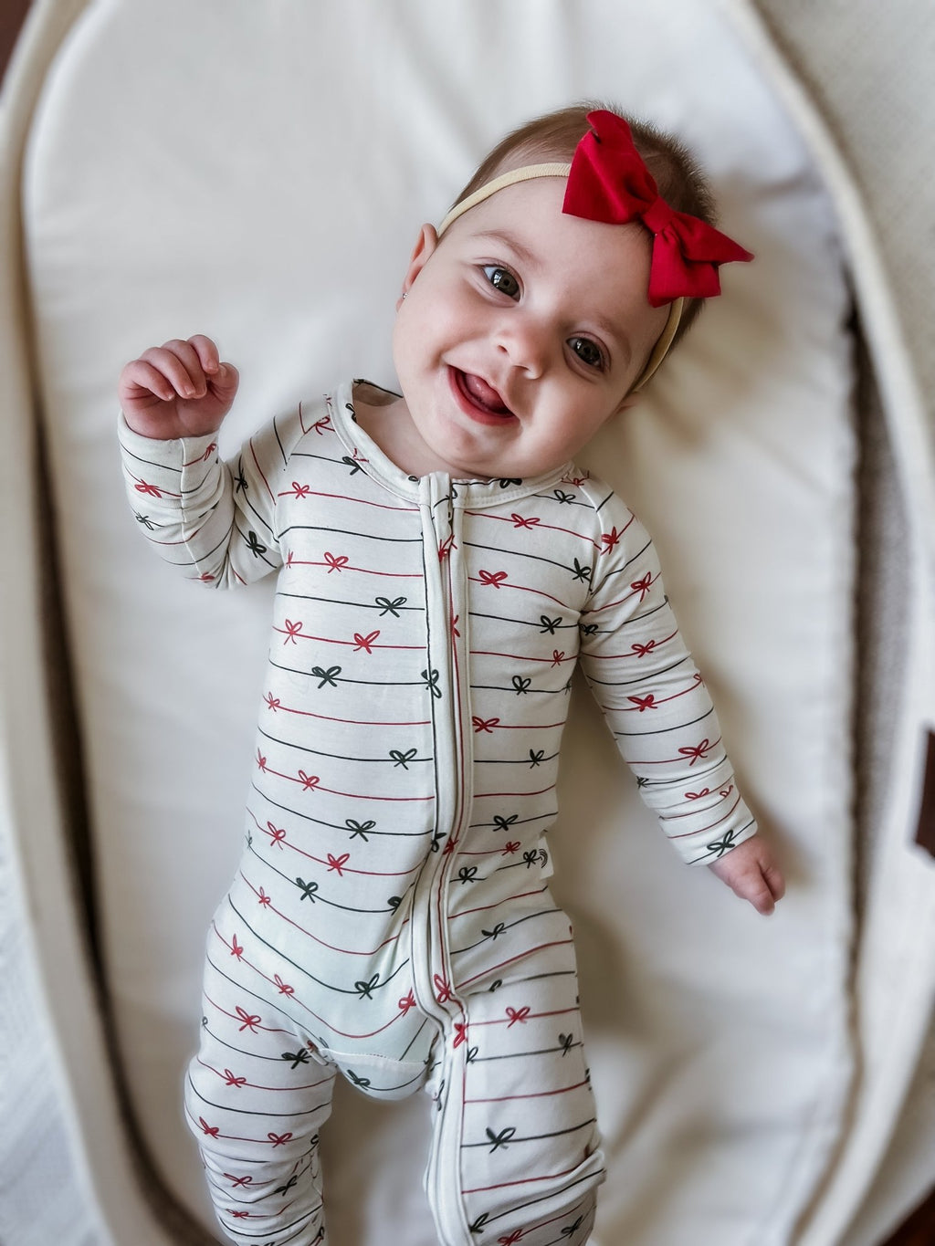 Tied with a Bow Christmas Bamboo Zippy Pajamas - Shop Avnu