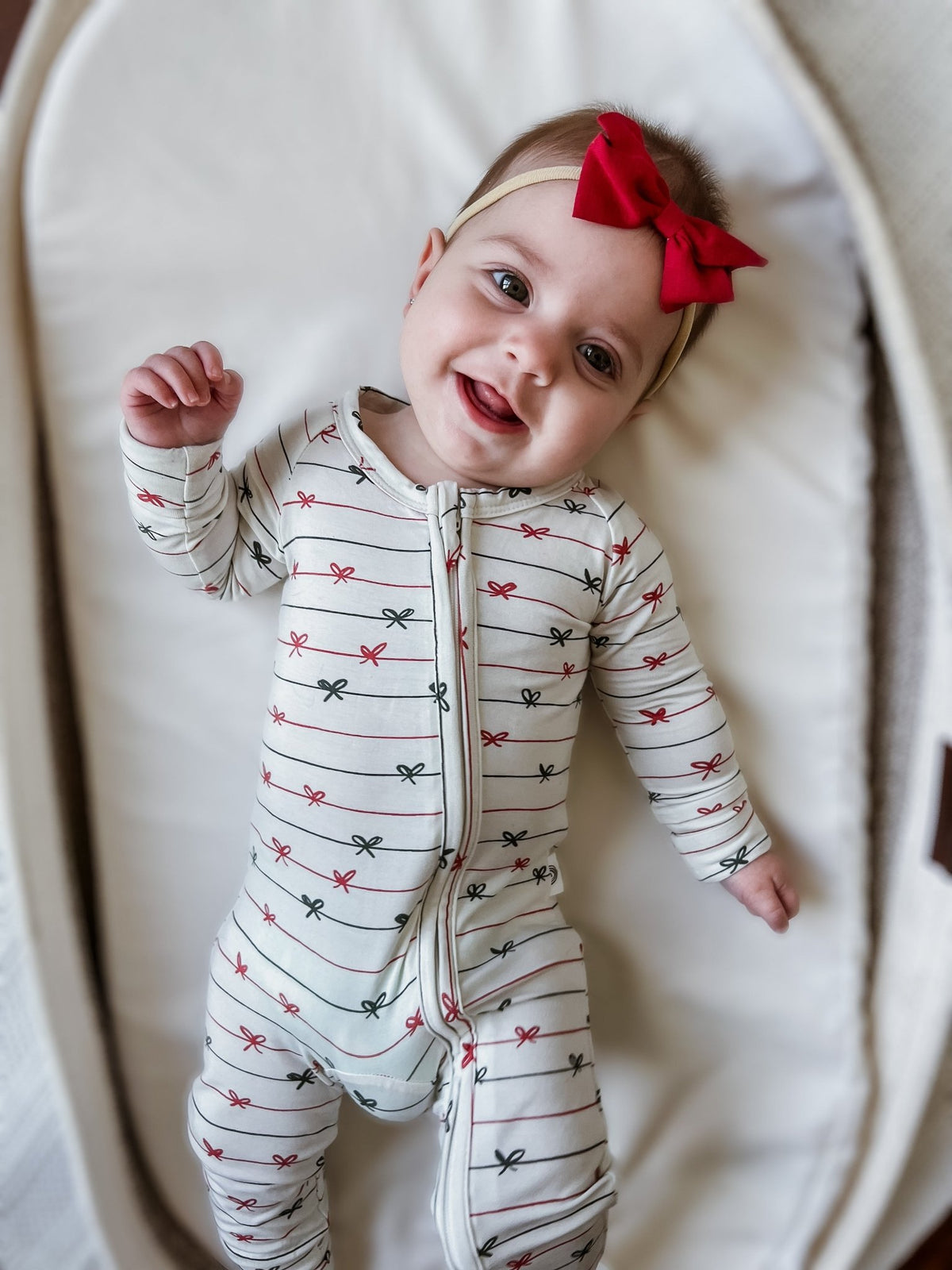 Tied with a Bow Christmas Bamboo Zippy Pajamas - Shop Avnu