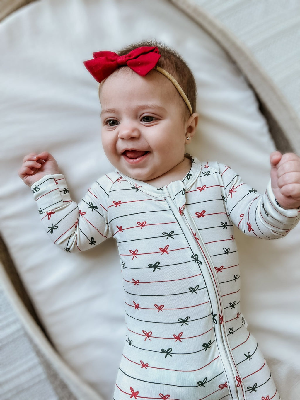 Tied with a Bow Christmas Bamboo Zippy Pajamas - Shop Avnu