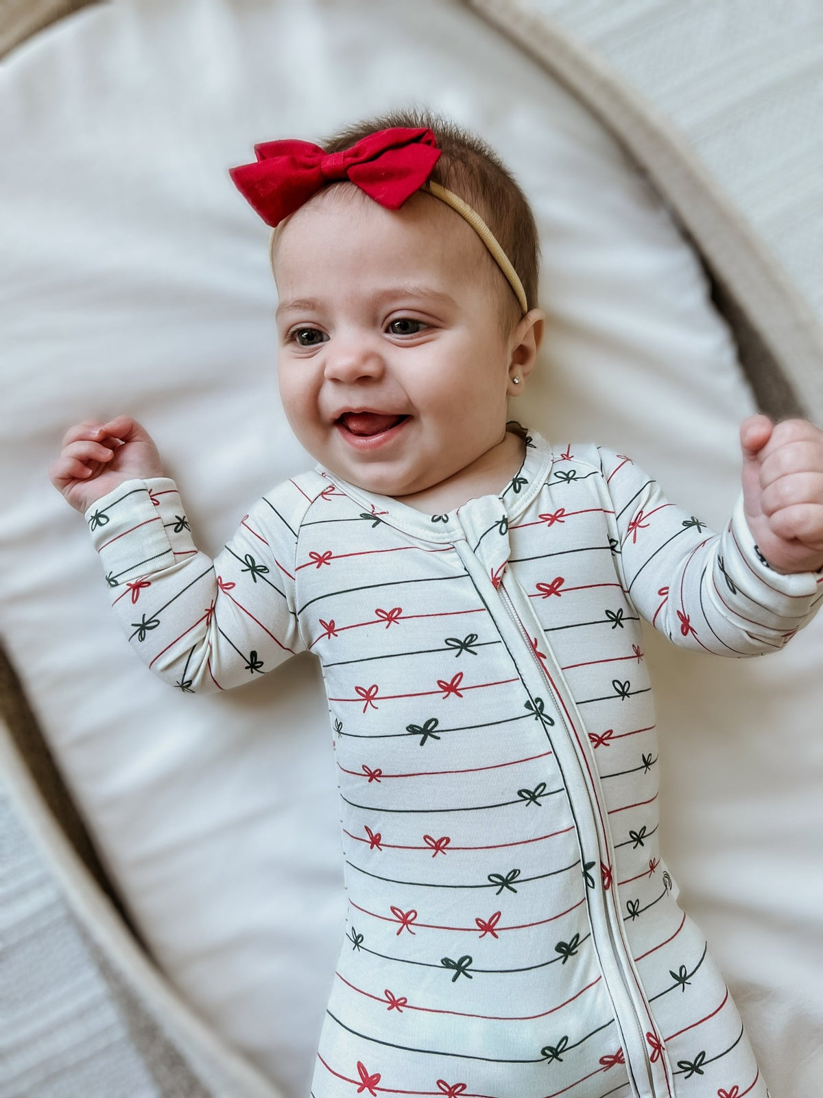 Tied with a Bow Christmas Bamboo Zippy Pajamas - Shop Avnu