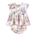Dream Blossom Bamboo Baby Skirted Bodysuit - Watercolor Floral - Shop Avnu
