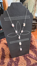 CHUNKY PINK CONCH CHIP LIQUID SILVER LARIAT - Shop Avnu