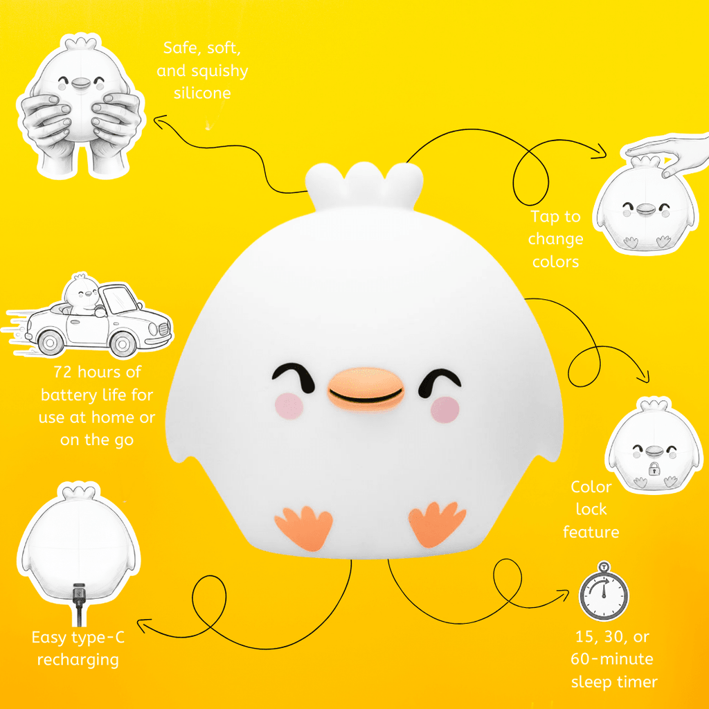 LumiPets® Clara the Chicken - Children's Touch Night Light - Shop Avnu