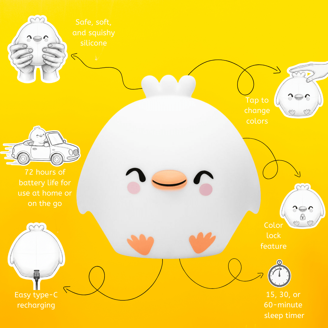 LumiPets® Clara the Chicken - Children's Touch Night Light - Shop Avnu