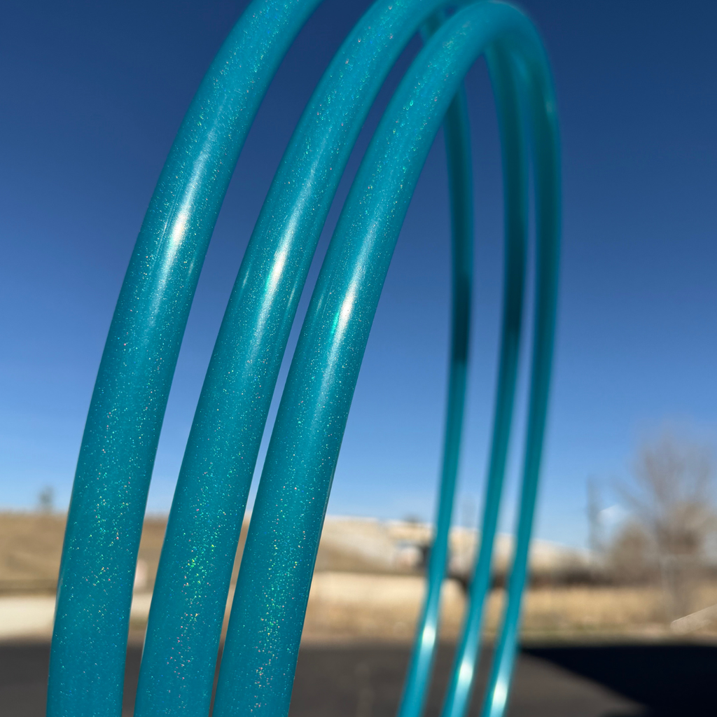 Teal Stardust 5/8" Polypro Hula Hoop - Ready to Ship