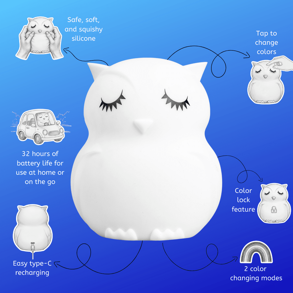 LumiPets® Owen the Owl - Children's Touch Night Light Junior - Shop Avnu