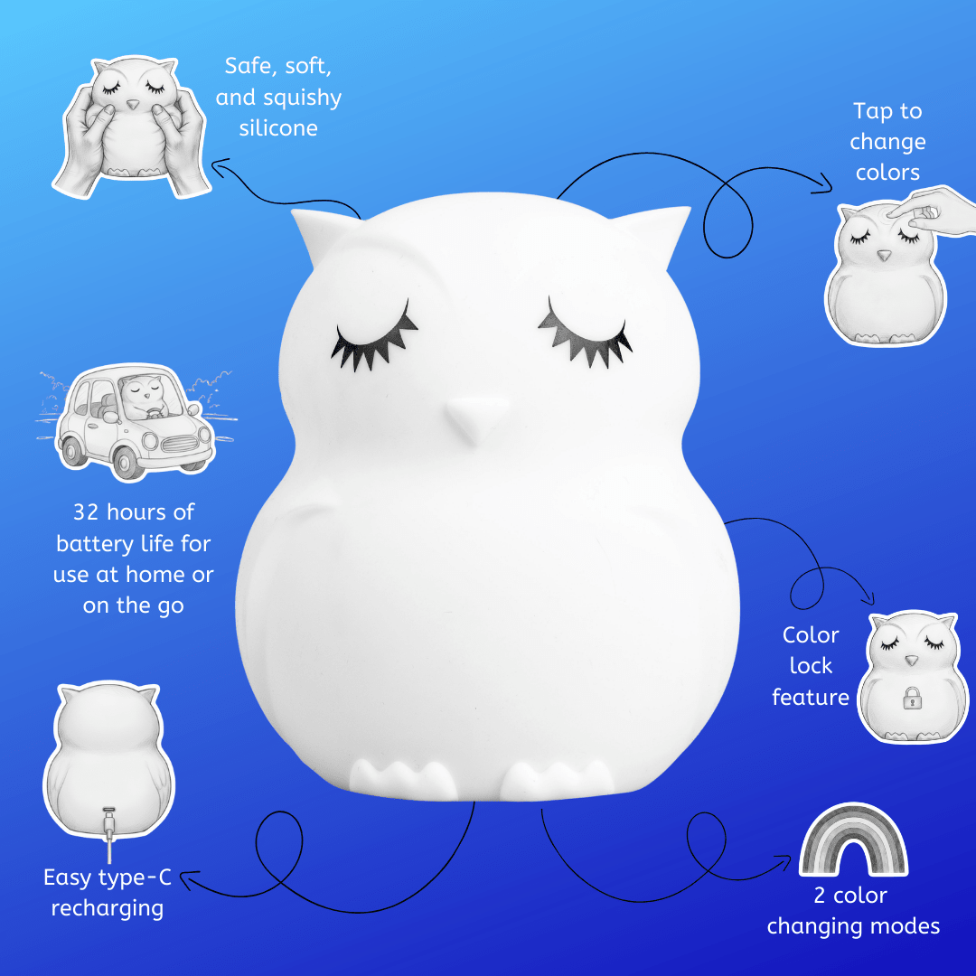 LumiPets® Owen the Owl - Children's Touch Night Light Junior - Shop Avnu