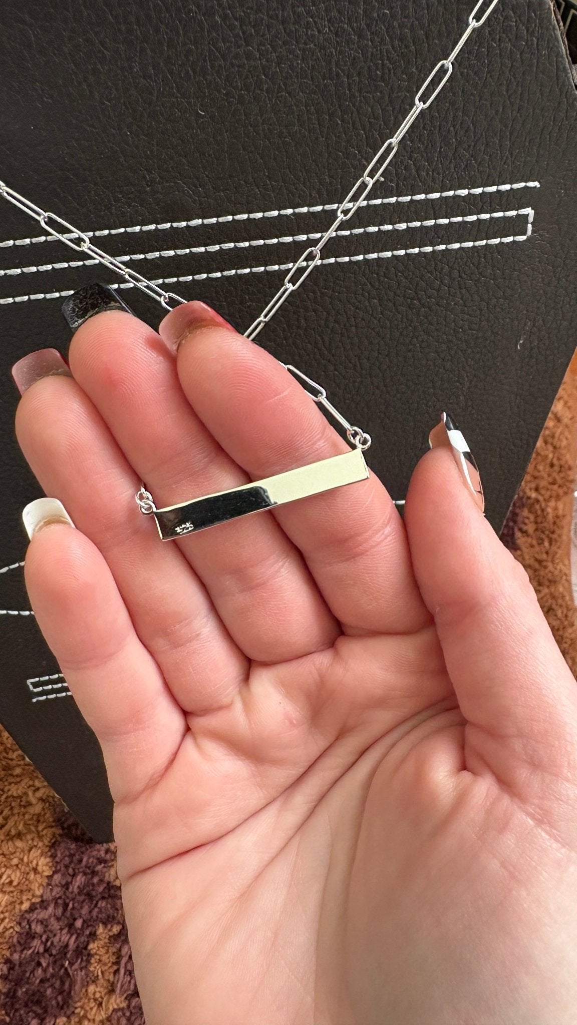 BALL BAR NECKLACE W PAPERCLIP CHAIN - Shop Avnu