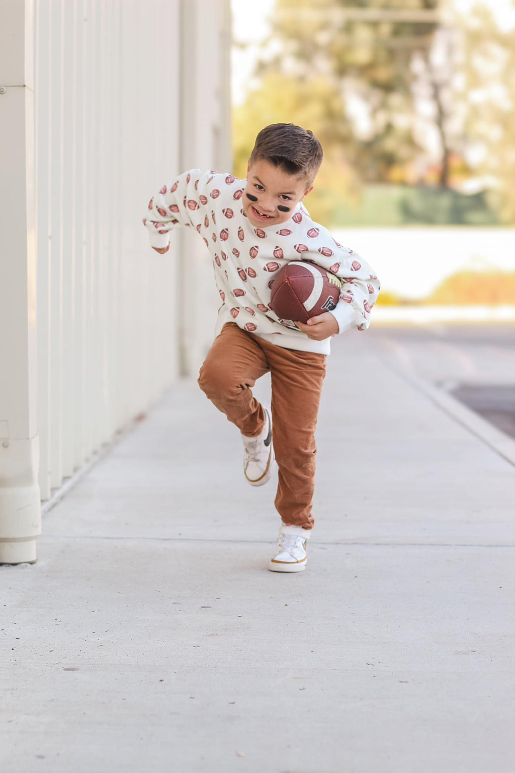 Football Print Crewneck Sweatshirt - Shop Avnu