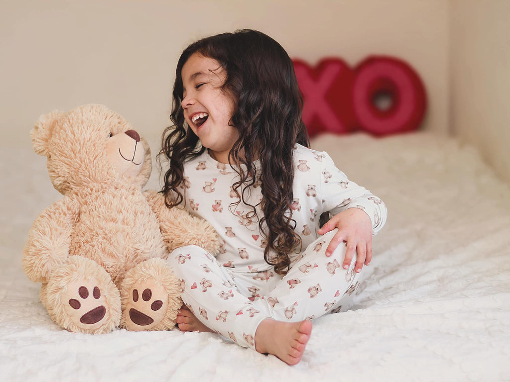 Valentines Teddy Bear 2pc Bamboo Pajamas - Shop Avnu