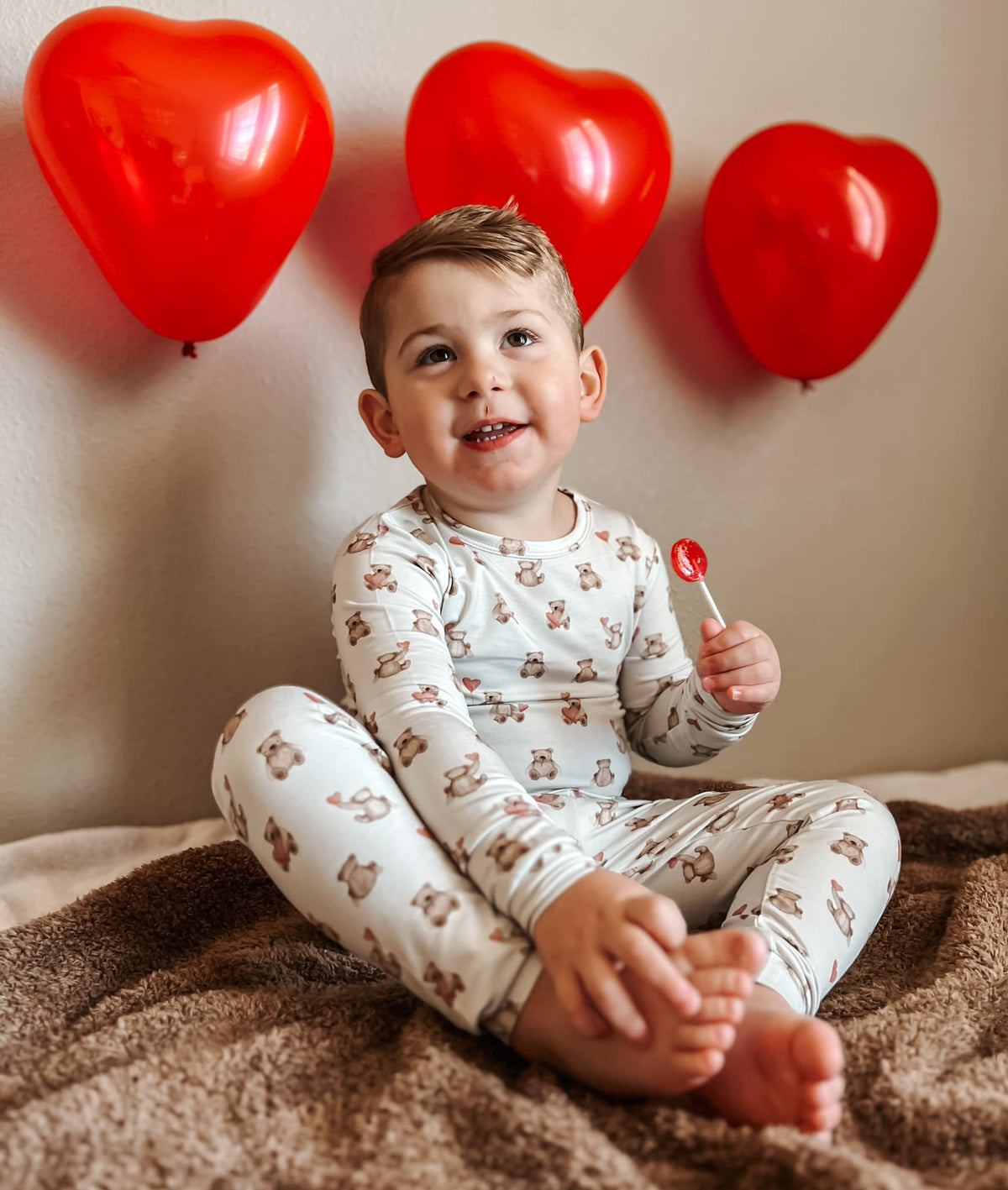 Valentines Teddy Bear 2pc Bamboo Pajamas - Shop Avnu