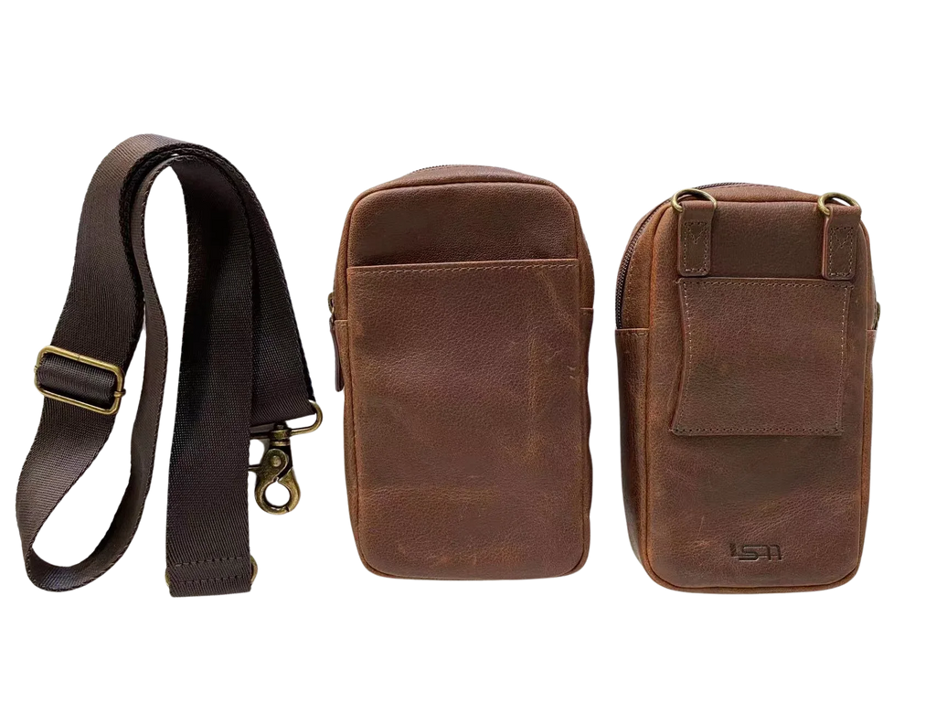 Cambridge Full-Grain Leather Crossbody Phone Bag