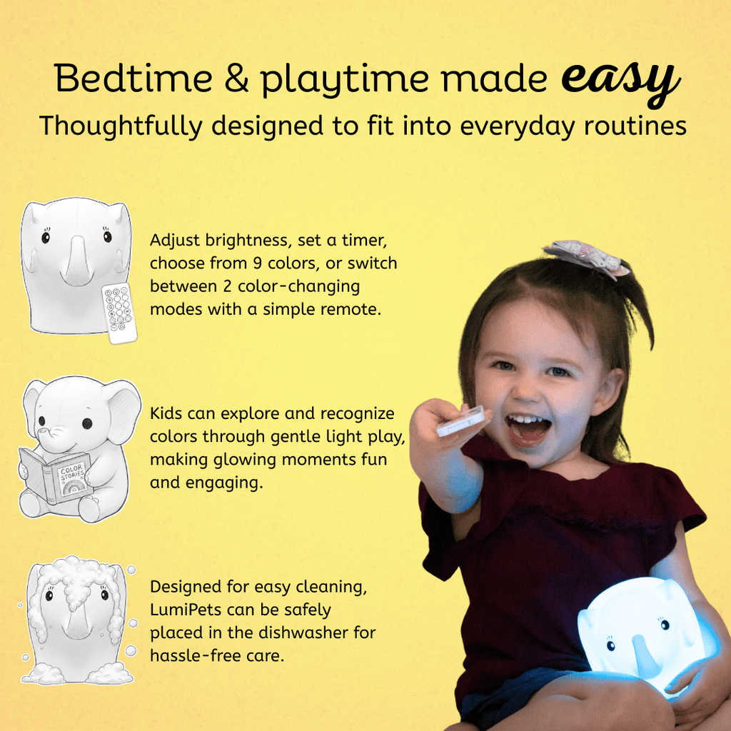 LumiPets® Eggbert the Elephant - Children's Touch Night Light - Shop Avnu