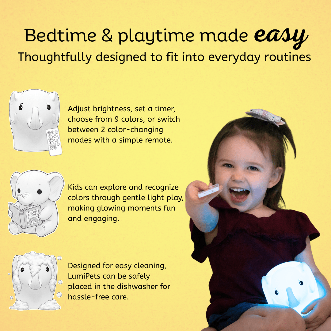LumiPets® Eggbert the Elephant - Children's Touch Night Light - Shop Avnu
