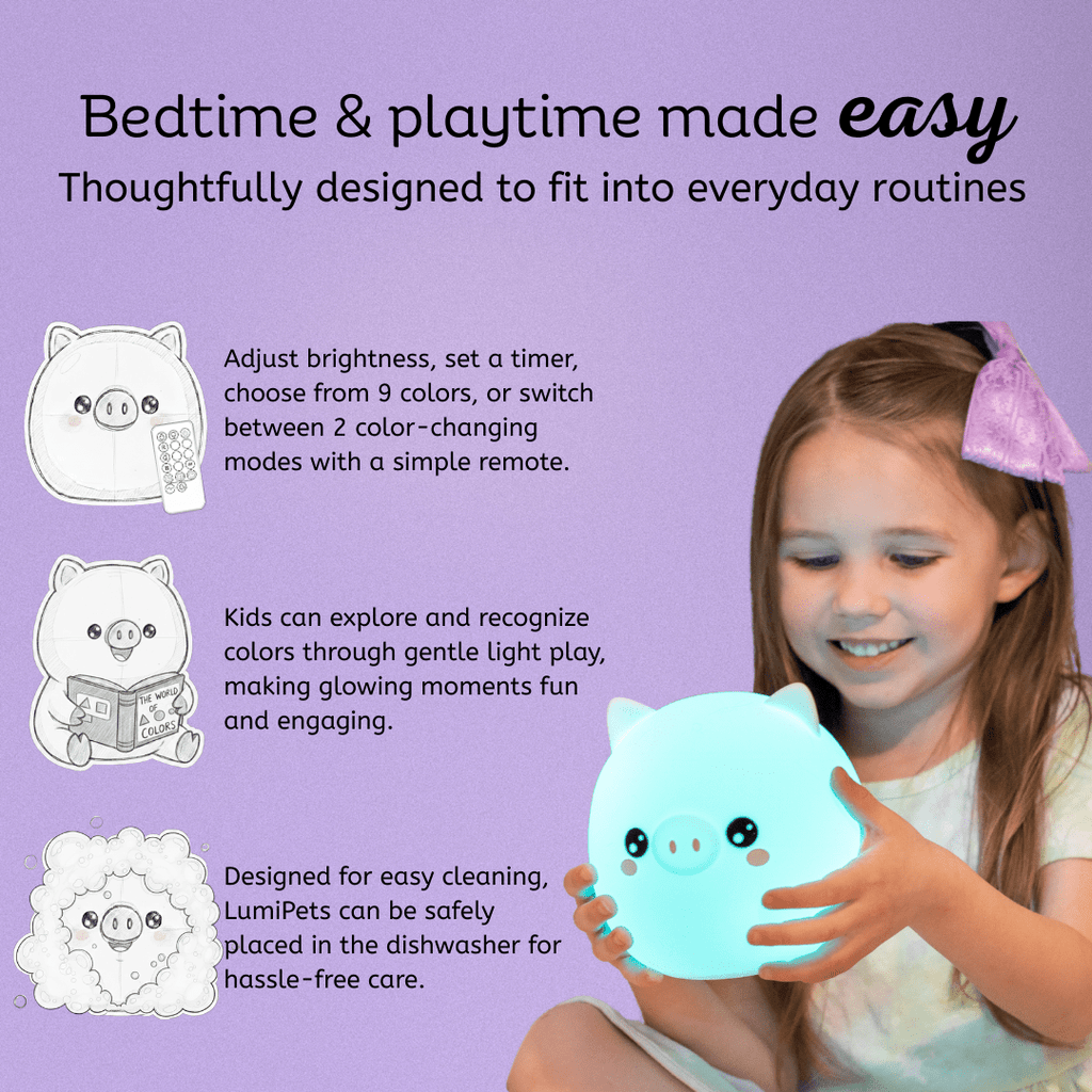 LumiPets® Percy the Pig - Children's Touch Night Light - Shop Avnu