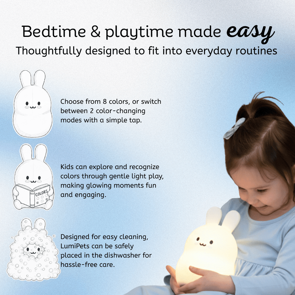 LumiPets® Basil the Bunny - Children's Touch Night Light Junior - Shop Avnu
