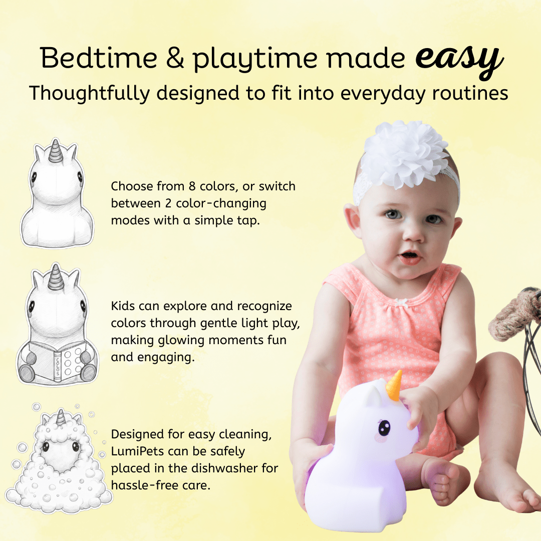 LumiPets® Junior Unicorn - Children's Nursery Touch Night Light - Shop Avnu