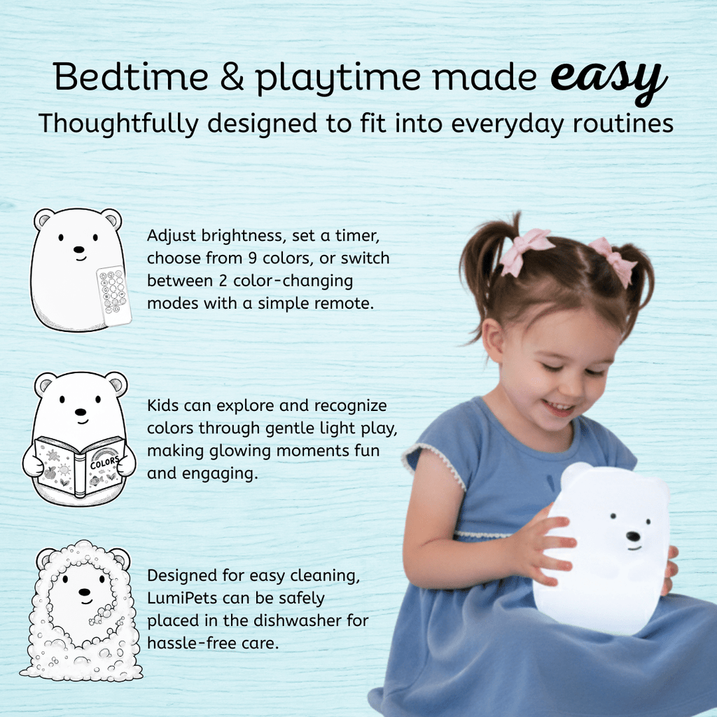 LumiPets® Benny the Bear - Children's Touch Night Light - Shop Avnu