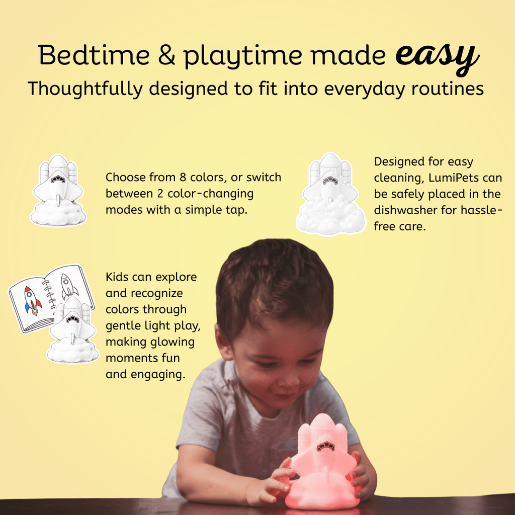 LumiPets® Rowdy the Rocket - Children's Touch Night Light Junior - Shop Avnu