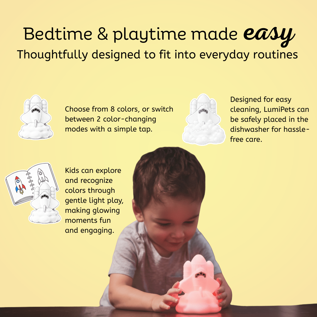 LumiPets® Rowdy the Rocket - Children's Touch Night Light Junior - Shop Avnu