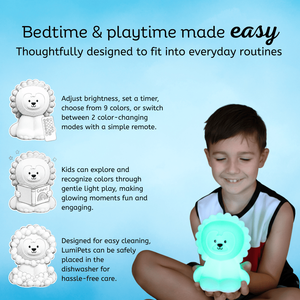 LumiPets® Luther the Lion - Children's Touch Night Light - Shop Avnu