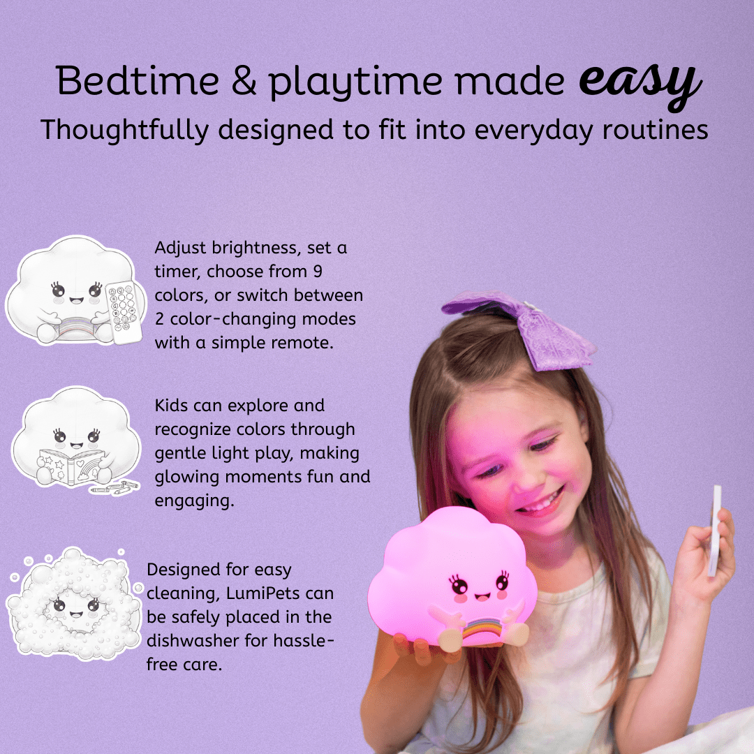 LumiPets® Kawaii Cloud - Children's Nursery Touch Night Light - Shop Avnu