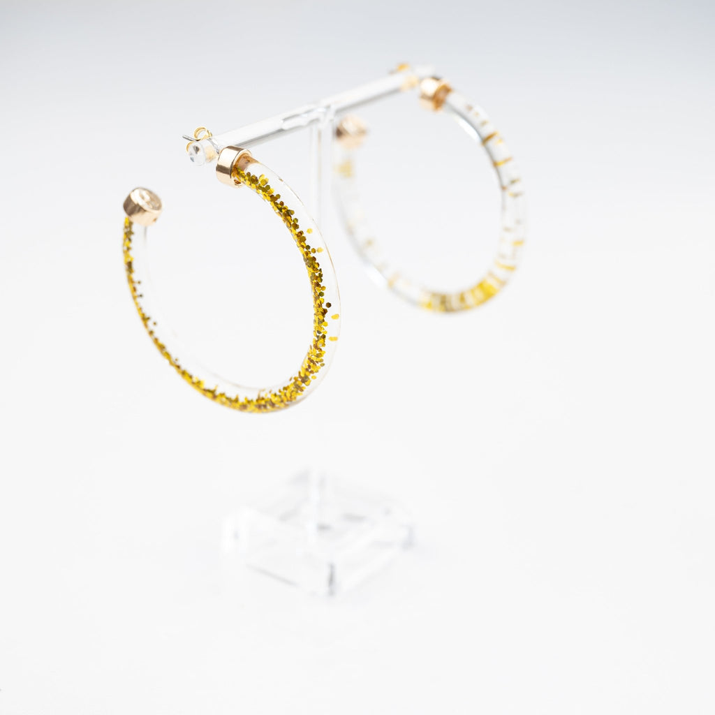 Gold Glitter Hoop Earrings - Shop Avnu