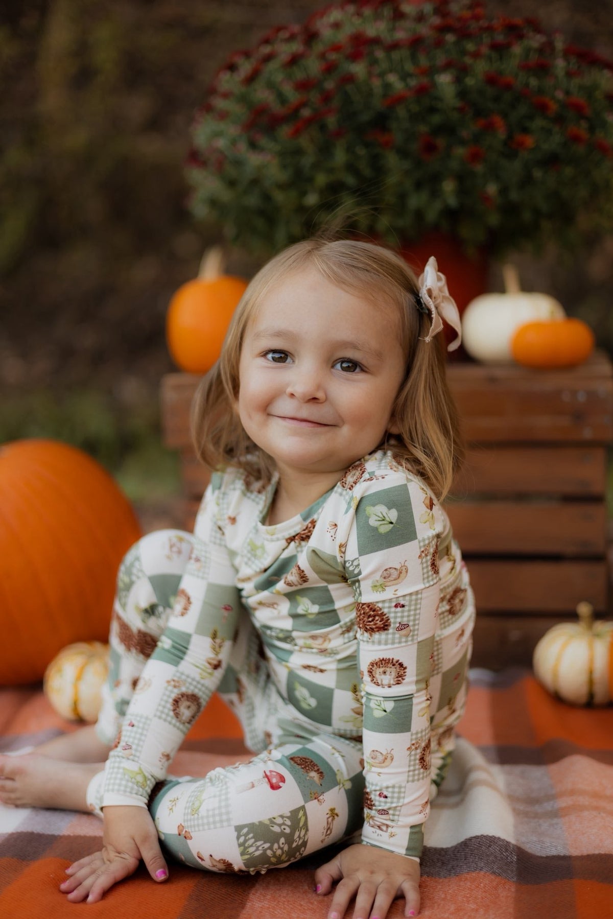 Harvest Hedgehogs 2pc Bamboo Pajamas - Shop Avnu