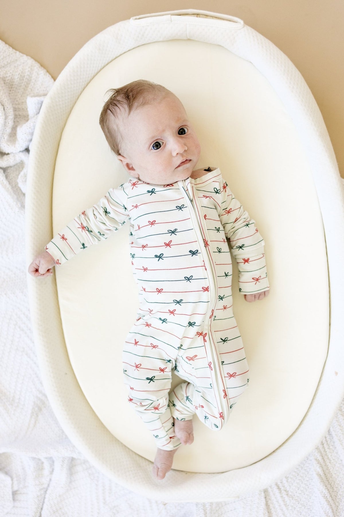 Tied with a Bow Christmas Bamboo Zippy Pajamas - Shop Avnu