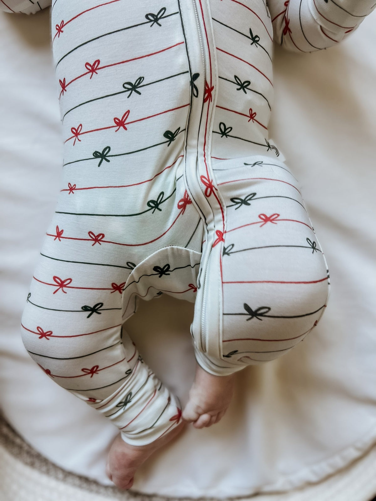Tied with a Bow Christmas Bamboo Zippy Pajamas - Shop Avnu
