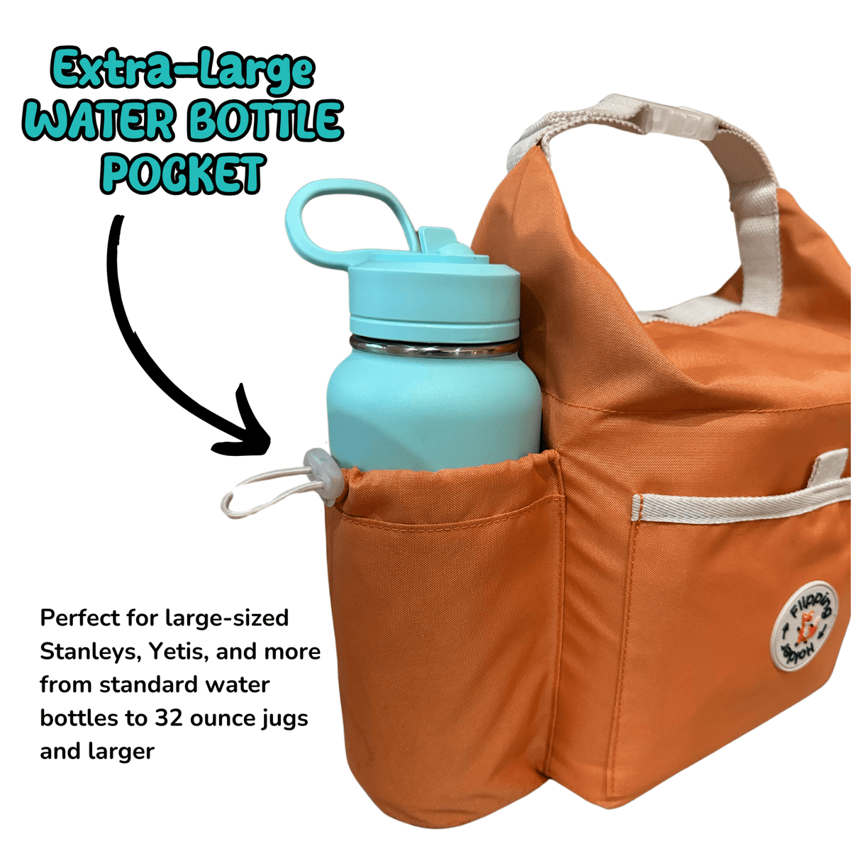 Thermal Tote with Bottle Pocket | easy carry - all bag, clip handle for convenient attachment - Shop Avnu