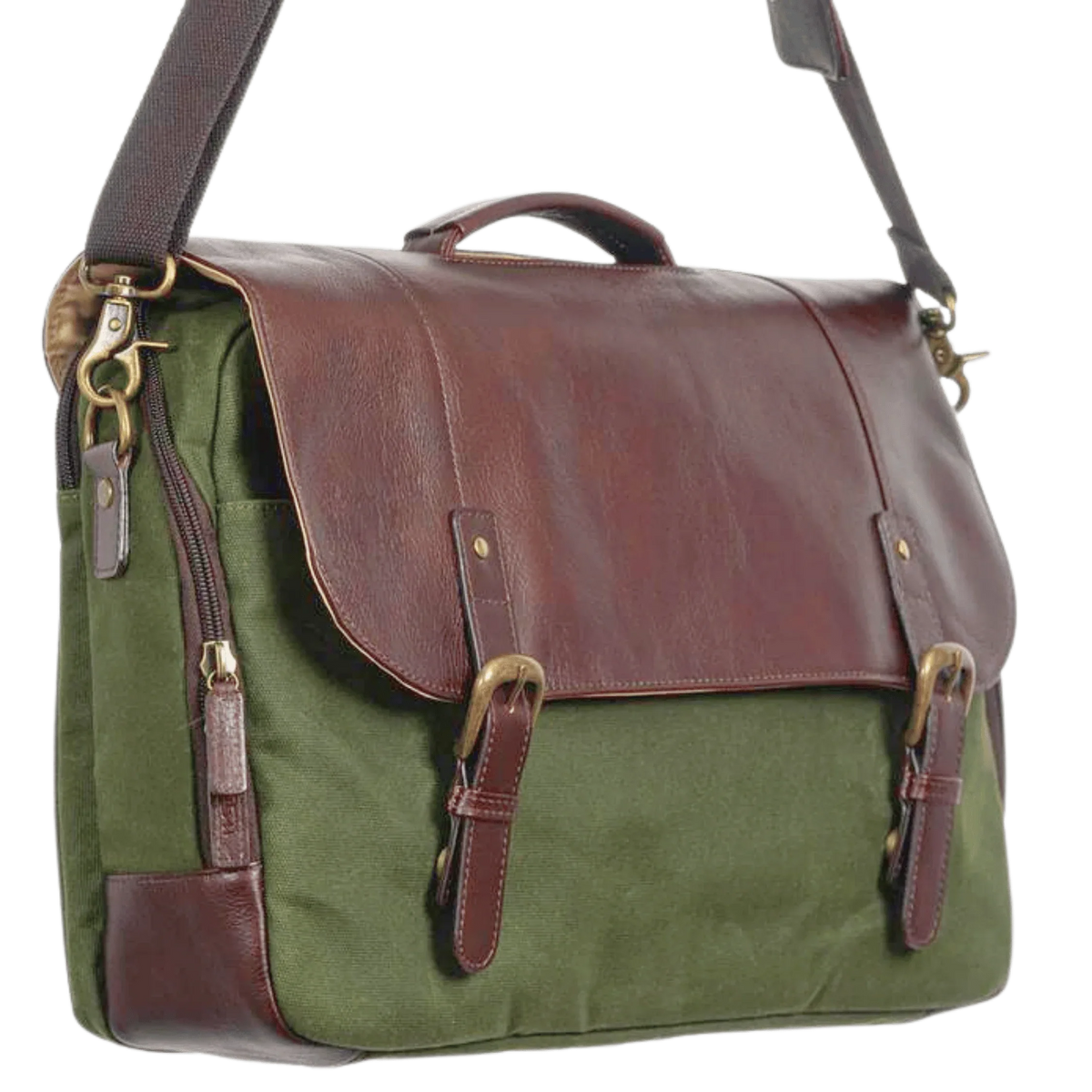 Maxwell Leather & Waxed Canvas Briefcase – Premium Laptop Bag & Canvas Briefcase
