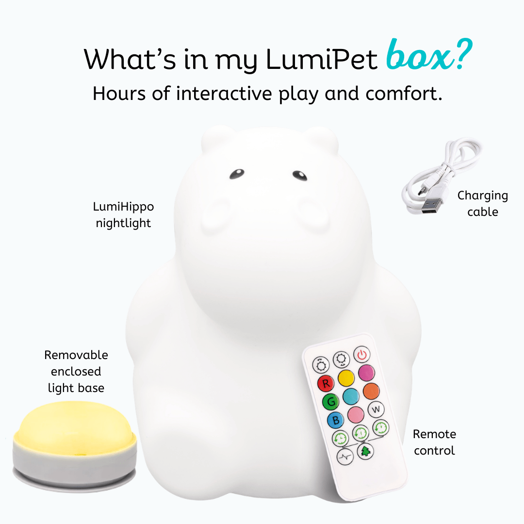 LumiPets® Honey the Hippo - Children's Touch Night Light - Shop Avnu