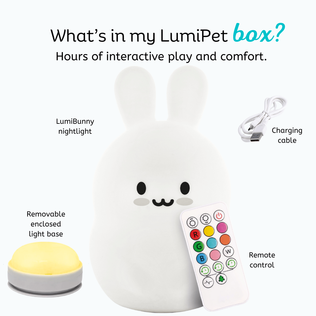 LumiPets® Bunny Night Light for Kids - Silicone Rabbit Nursery Lamp - Shop Avnu