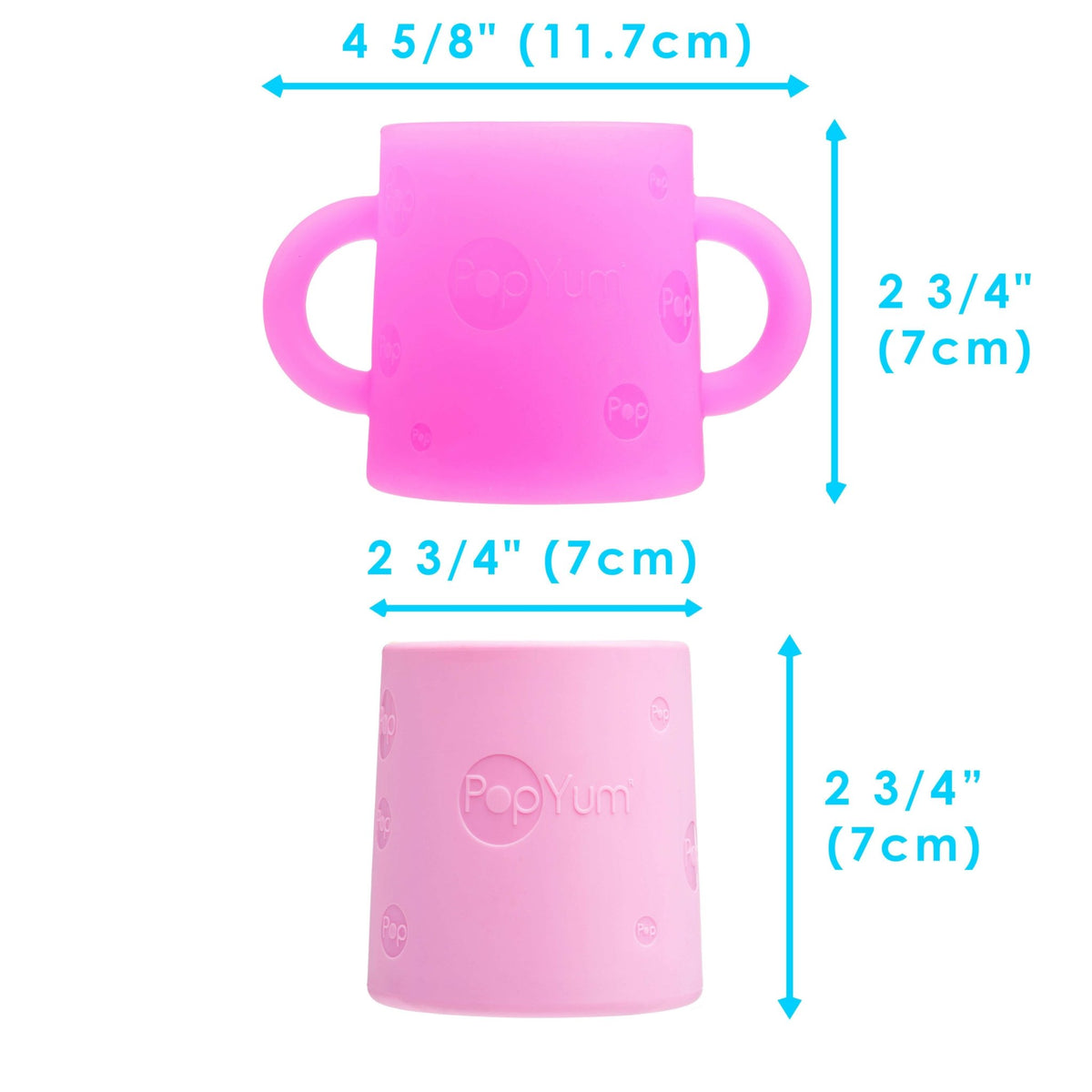 PopYum Silicone Training Cup 2 - Pack for Baby and Toddler, handles, BPA Free, self feeding training, tumbler (electric purple and orchid pink) - Shop Avnu