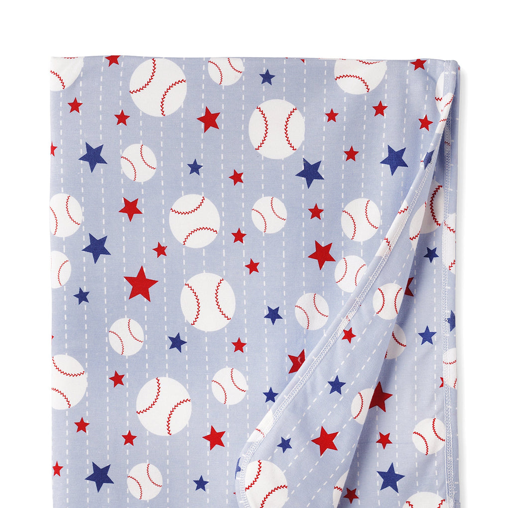 Grand Slam Baseball Bamboo Stroller Blanket for Baby - Shop Avnu