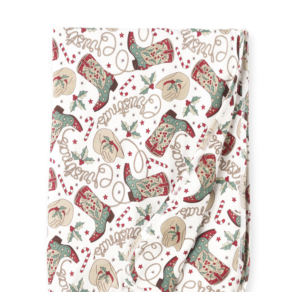 Western Christmas Stroller Blanket – Soft Bamboo Holiday - Shop Avnu